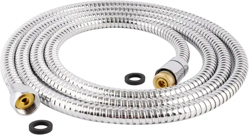 Miniatura 13 de Hibbent Manguera de ducha totalmente metálica, repuesto de manguera de ducha extra larga de acero inoxidable de 119 pulgadas, inserto y tuerca