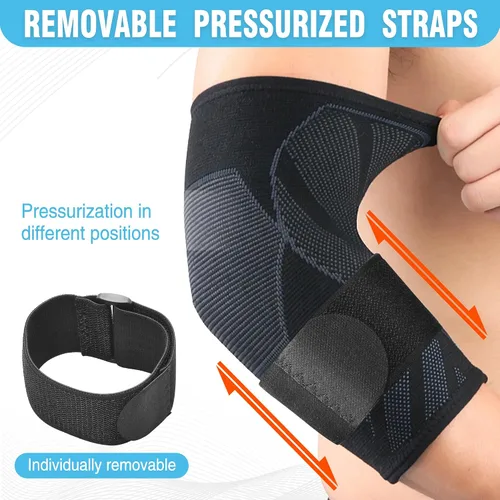 Miniatura 2 de Manga de soporte de brazo, manga de compresión de codo (1 par), coderas de tenis para tendinitis y codo de tenista, mangas de apoyo de brazo
