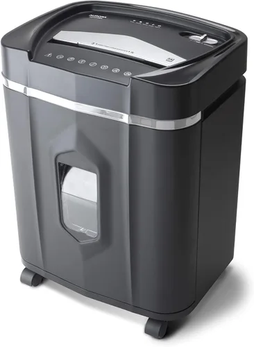 Aurora AU1210MA - Trituradora de papel de microcorte de alta seguridad de grado profesional de 12 hojas, CD y tarjeta de crédito, 60 minutos de