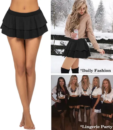 Miniatura 2 de Avidlove - Minifalda plisada con pliegues sólidos para mujer