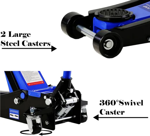 Miniatura 5 de Gato de piso, gato hidráulico profesional de piso resistente, gato de piso de perfil bajo, gato de piso de carreras de acero con bomba de elevación