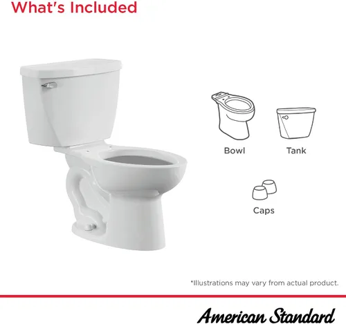 Miniatura 3 de American Standard 2462016.020 Cadet Asistente de presión de dos piezas con inodoro áspero de 12 pulgadas, parte delantera alargada, 1.6 GPF