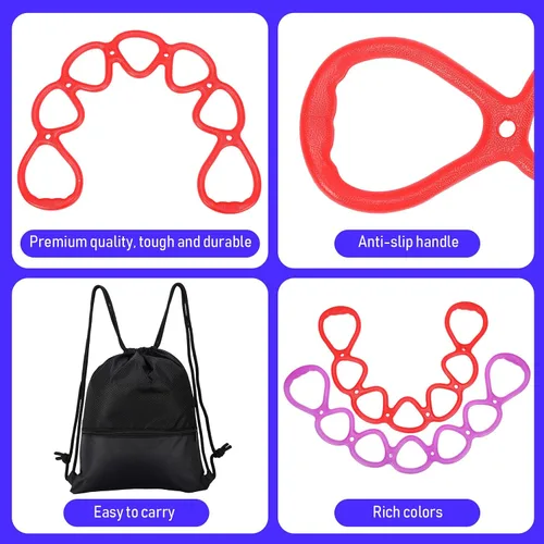 Miniatura 6 de Zomiboo 5 unidades de 7 anillos de resistencia para ejercicio, banda elástica de resistencia con bolsa de mochila con cordón, portátil, TPR