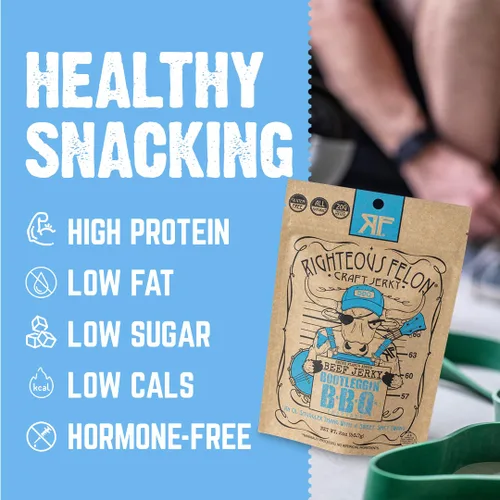 Miniatura 5 de Refrigerio de res Righteous Felon - Baby Blues BBQ - Bocadillos sin gluten - Refrigerio de res 100% natural, obtenido localmente y seco - Bocadillos
