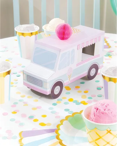 Miniatura 3 de Creative Converting 346418 Centro de mesa de fiesta de helado, 1 unidad, multicolor, el centro de mesa mide 9.25 x 6.25 pulgadas