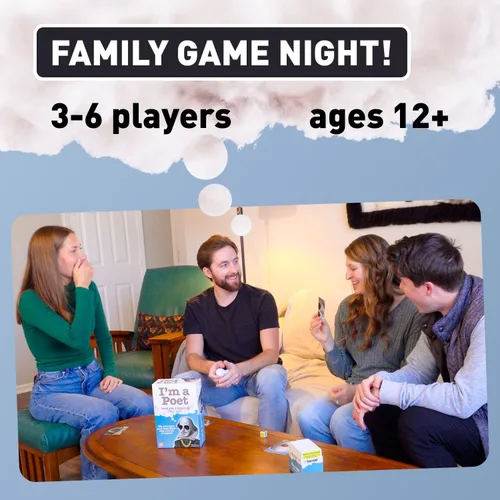 Miniatura 2 de I'm a Poet Rhyming Riddle Game - Divertido juego de cartas de palabras y adivinanzas para adolescentes y adultos, noche de juegos familiares y juego