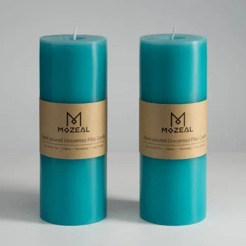 Miniatura 13 de MOZEAL Velas grandes sin perfume vertidas a mano de 3 x 8 pulgadas, sin humo, juego de 2, combustión lenta, sin goteo, aproximadamente 150 horas