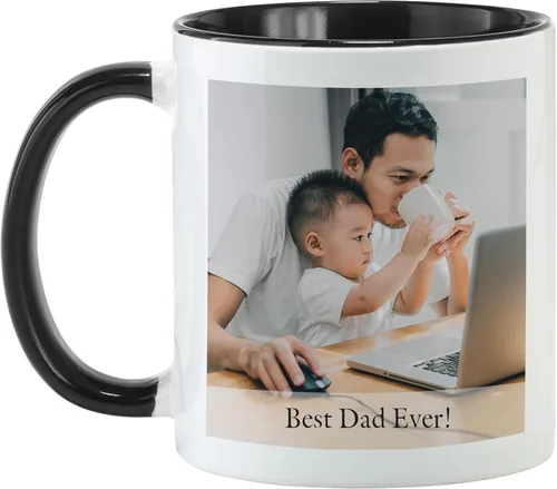 Let's Make Memories Taza personalizada con foto - Taza de café personalizada - Tu foto y texto - Para cualquier ocasión - Cumpleaños - Para él -