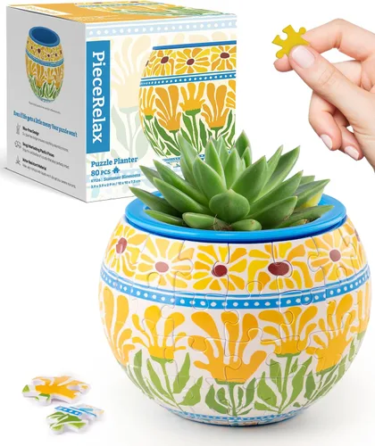 Miniatura 12 de PieceRelax Rompecabezas 3D Maceta 80 Piezas - Abundancia de Otoño, Macetas de Flores de Decoración del Hogar para Cactus de Interior, Macetas