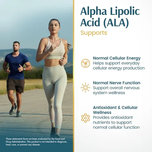 Miniatura 6 de Vykee Nutrition Ácido alfa lipoico 600 mg – Suplemento ALA de alta potencia, apoyo antioxidante, vegano, sin gluten – 120