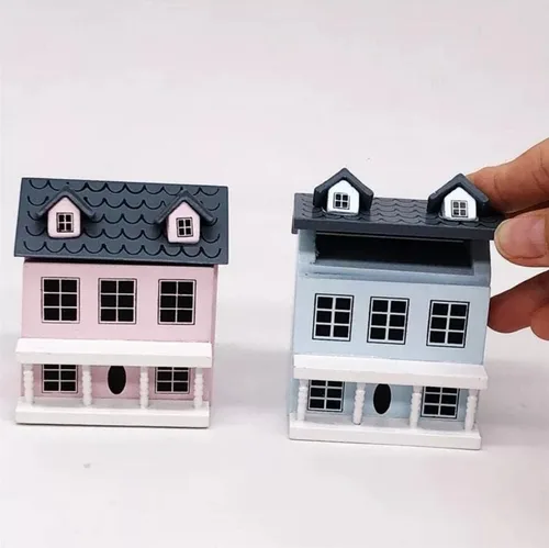 Miniatura 5 de Cutemini Cabaña en miniatura para casa de muñecas, accesorios para decoración de escritorio de 3 piezas