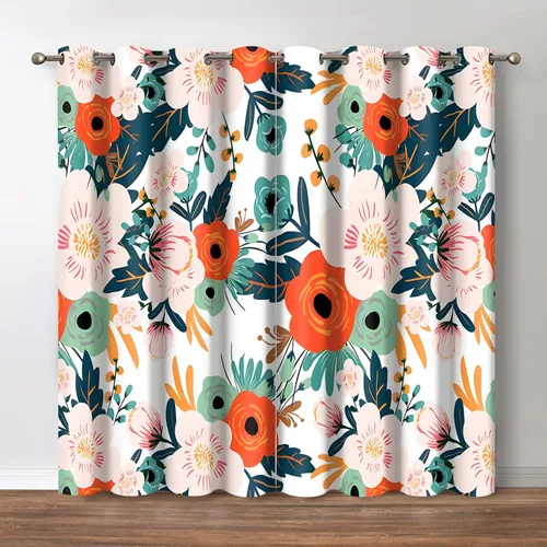 Miniatura 21 de Jekeno - Cortinas opacas de cine para dormitorio, sala de estar, carrete de película con estampado rojo y negro, con ojales, juego de 2 paneles, 52