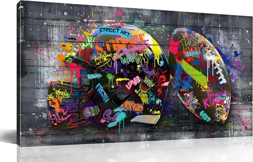 Miniatura 10 de SIXTTART Banksy - Lienzo de pared para dormitorio, arte de pared con graffiti callejero, pintura abstracta, arte pop, decoración moderna de pared