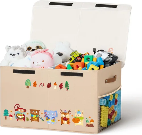 Miniatura 12 de Caja de almacenamiento grande de juguetes de 40 litros con tapa, caja grande de juguetes para niños, niñas y niños, cuarto del bebé y sala de estar