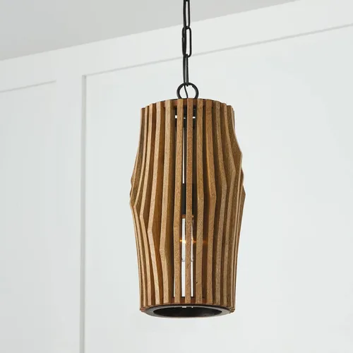 Miniatura 4 de Capital Lighting 344613WK Archer - Lámpara de techo colgante moderna de madera de mango hecha a mano, 1 luz de 100 vatios, 17 pulgadas de alto x 9