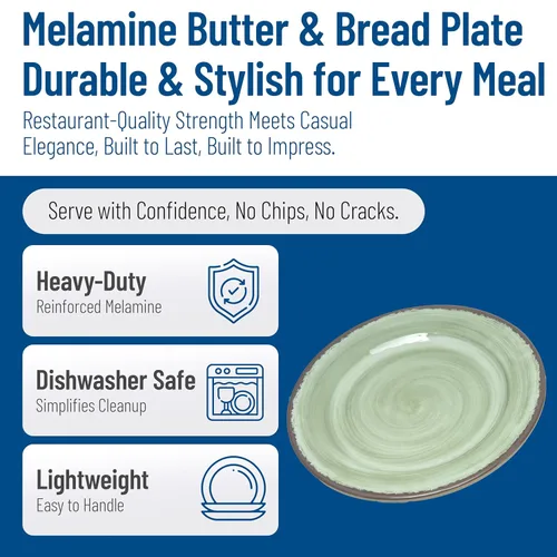 Miniatura 3 de Carlisle FoodService Products Mingle - Plato de plástico reutilizable para aperitivos con estilo de cerámica para el hogar y restaurante, melamina