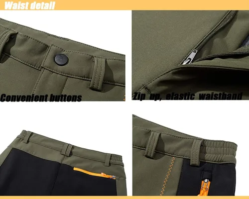 Miniatura 3 de TACVASEN Men's Snow Pants Outdoor Water Repellent Ski Snowboard Fleece Lining Soft Shell Pants Trousers