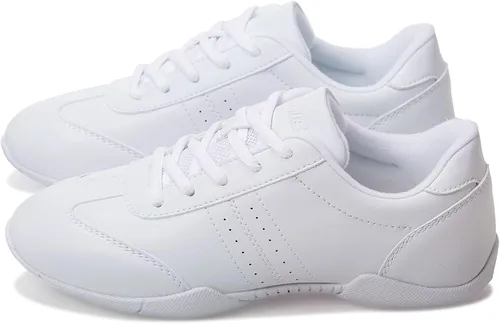 Miniatura 6 de BAXINIER Zapatillas de baile de animadoras blancas para jóvenes, tenis para caminar, transpirables, para competición