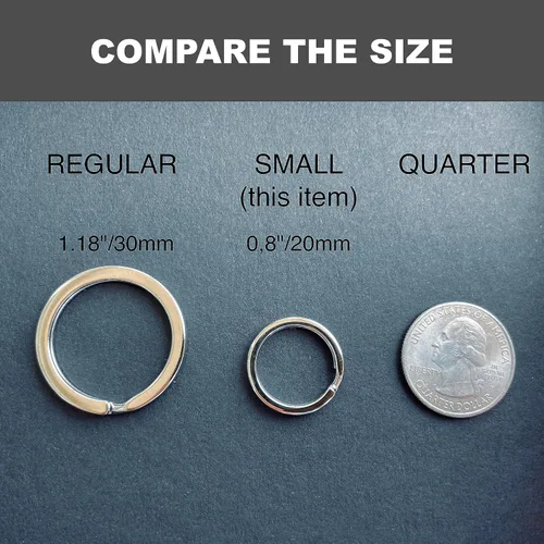 Miniatura 3 de Llaveros pequeños de 0.8 pulgadas (0.787 in) – Llavero resistente a granel para manualidades – Llavero dividido collar para mascotas, llaves