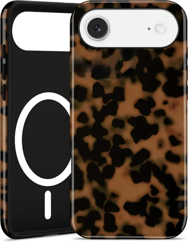 Miniatura 134 de Jusy Compatible con MagSafe Brown Tortoise Shell Print Phone Case para iPhone 7/8/SE, funda protectora magnética de lujo de TPU suave