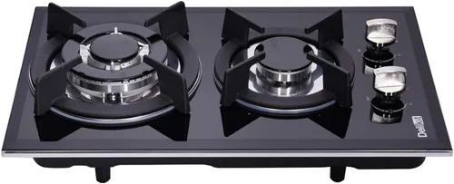 Miniatura 3 de Placa de Cocina de Gas de Combustible Dual de 12 Pulgadas - 2 Quemadores Sellados, Vidrio Templado, Placa de Gas Empotrable DK123-A01S, Negro