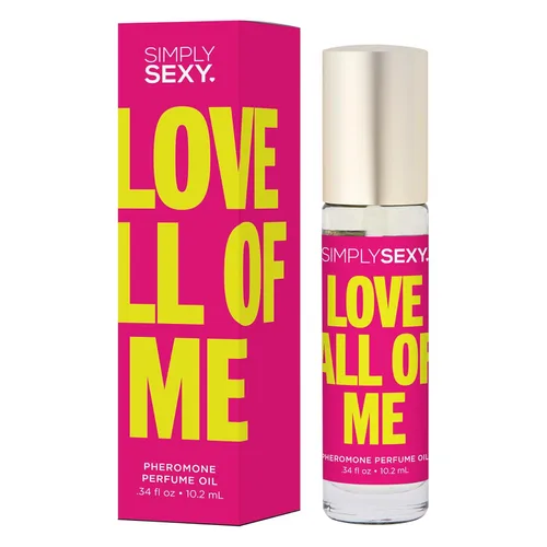 SIMPLY SEXY Affirmations Love All of Me - Aceite de perfume de feromonas – Aroma de gourmand afrutado con notas de fresco tropical, mandarina y