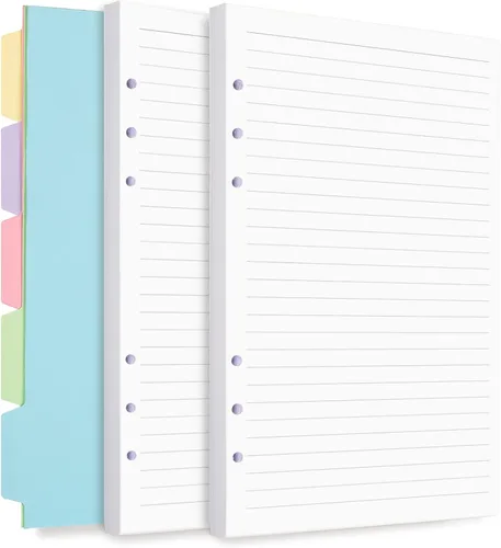 Miniatura 8 de Papel de repuesto A5, papel de puntos para planificador de carpeta A5, planificador de presupuesto, diarios, 6 anillas, papel punteado de hojas