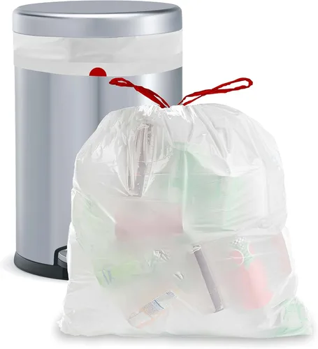 Miniatura 5 de Aluf Plastics - Bolsas de basura largas con cordón para cocina de 13 galones, grosor de 0.9 mil, 24 x 27 pulgadas, 200 unidades a granel, bolsas