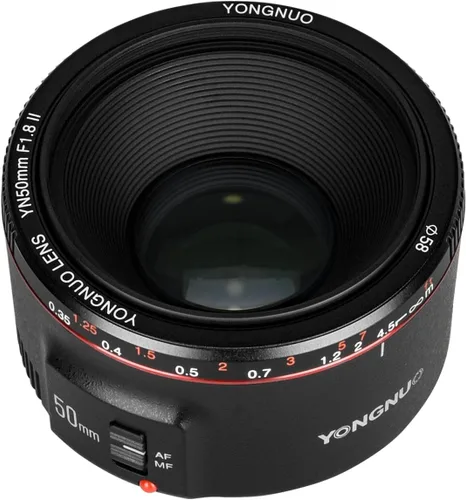 Miniatura 7 de Yongnuo YN50mm F1.8 II AF/MF 0.35M Distancia de Enfoque Lente Principal Estándar Negra para Cámaras Canon EF Montura EOS 5D IV 1DX I 200D II 850D 7D