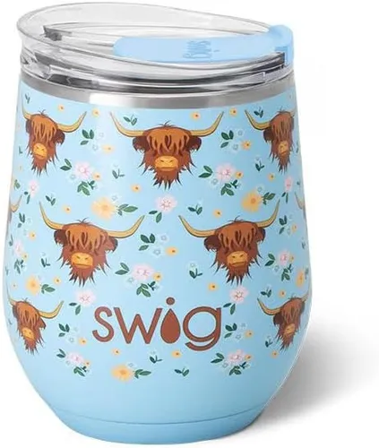 Miniatura 12 de Swig Life Vaso de vino de 12 onzas con tapa, acero inoxidable, apto para lavavajillas, portátil, triple aislamiento (todos los americanos)