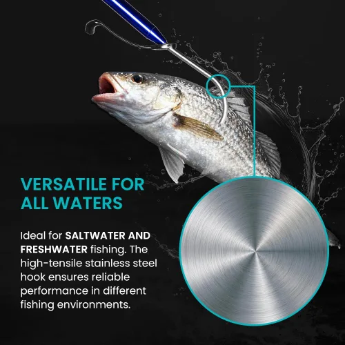 Miniatura 5 de GAFFER SPORTFISHING Aluminum Fish Gaff Hook Lightweight Fishing Pole with Sharp Stainless Steel Spear Hook Ergonomic Foam Grips, Secure Lanyard