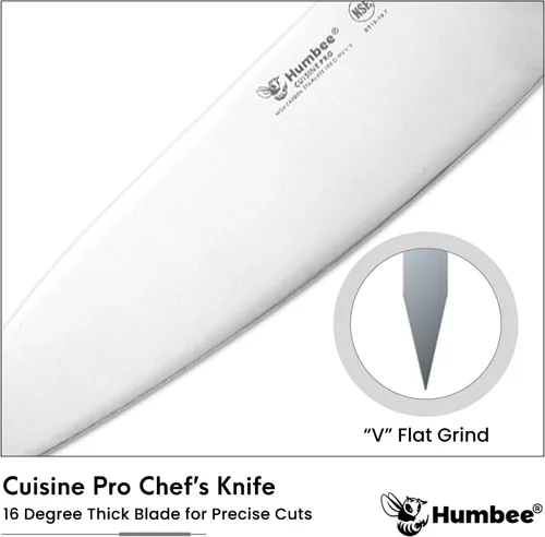 Miniatura 2 de Cuchillo de chef de 10 pulgadas, hoja de acero inoxidable de alto carbono certificada NSF – Mango ergonómico codificado por colores, cuchillo