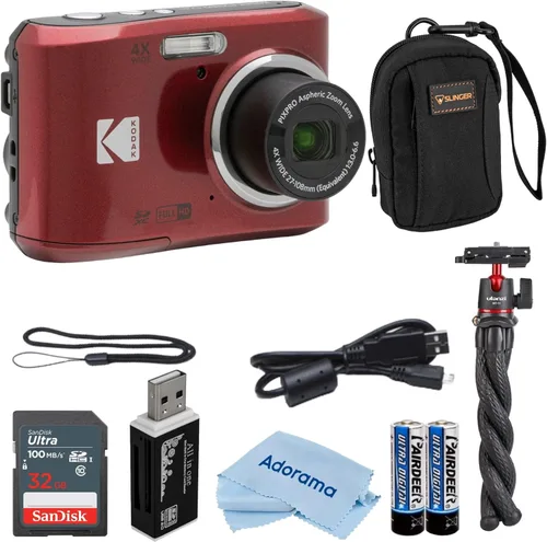 Miniatura 9 de Kodak PIXPRO FZ45 Friendly Zoom 16MP Cámara digital Full HD, paquete con tarjeta de memoria de 32 GB y bolsa para cámara, trípode flexible y lector