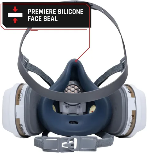 Miniatura 4 de Nuevo respirador reutilizable T-61 de media cara y C-10 fabricado en Estados Unidos con juego de filtros P-A-3 de vapor orgánico