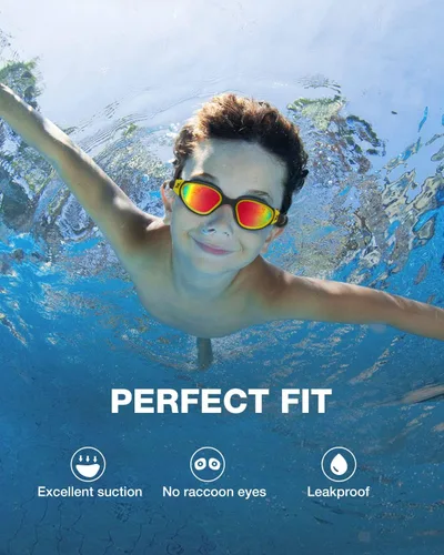 Miniatura 4 de ZIONOR Gafas de natación para niños, G1 MINI con protección UV, polarizadas, antivaho, para edades de 6 a 14 años B3