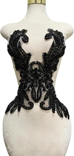 Miniatura 6 de Accesorios de apliques de encaje hechos a mano puros de diamantes de imitación hechos a mano Cuentas Piedras Trim Parches para vestido de novia niña