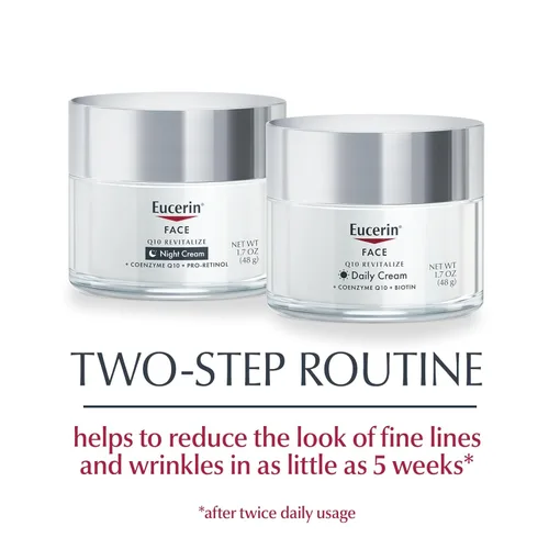 Miniatura 13 de Eucerin Q10 - Set de cuidado de la piel, crema facial diaria antiarrugas con biotina (1.7 onzas) + crema de noche antiarrugas con Pro-Retinol