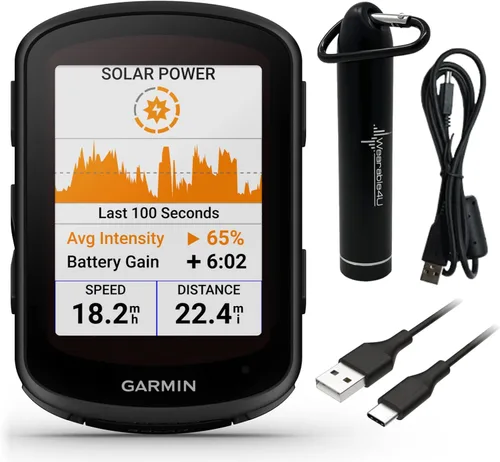 Garmin Edge 840 Solar GPS Ciclismo Computadora, pantalla táctil, controles de botón, navegación avanzada con paquete E-Bank +E-banco