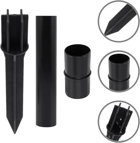 Miniatura 8 de Yardwe Accesorios de poste de luz solar para exteriores, hebilla de conector de enlace de repuesto con estacas de plástico de 1.25 pulgadas