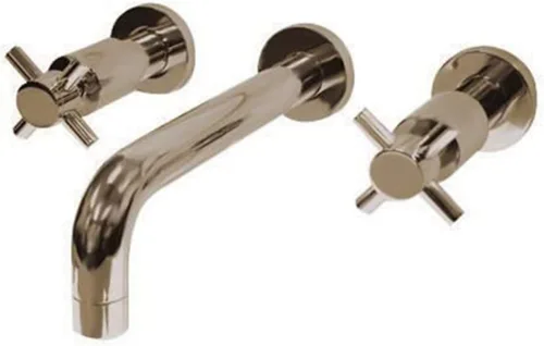 Kingston Brass KS8128DX Concord - Grifo de baño con 2 manijas para montaje en pared, níquel cepillado