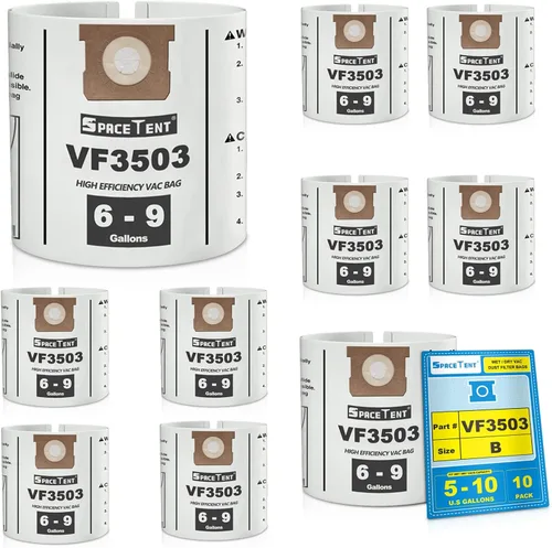 Miniatura 7 de SpaceTent Paquete de 5 bolsas de filtro rígidas VF3503 para aspiradora de repalement Shop Vac tamaño B para aspiradoras Ridgid de 5, 6 a 9 galones