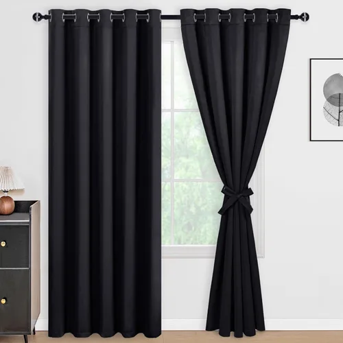 Miniatura 144 de DWCN Cortinas 100% opacas de 84 pulgadas de largo para dormitorio con forro negro, paneles de cortina de ventana de doble capa con aislamiento Azul