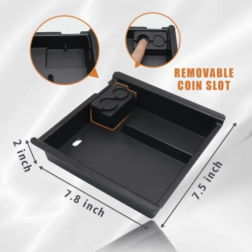 Miniatura 6 de TripleAliners Organizador de consola central Tacoma para 2023 con insertos de cuero compatible con Toyota Tacoma 2016 2017 2018 2019 2020 2021 2022