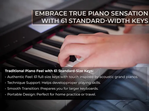 Miniatura 6 de Roland GO-61P - Paquete de piano digital de 61 teclas con soporte ajustable, pedal de sostenimiento, lecciones en línea y paño de pulido de Austin