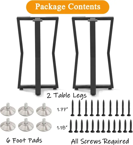 Miniatura 4 de Juego de 2 patas de escritorio de metal, patas de mesa en forma de T resistentes de 28 pulgadas de alto x 16 pulgadas de ancho, patas de metal