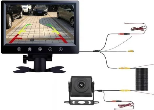 Miniatura 3 de Monitor de botón táctil resistente de 7 pulgadas + kit de cámara inversa para camiones/autobuses/carretillas elevadoras - Sistema de visión trasera