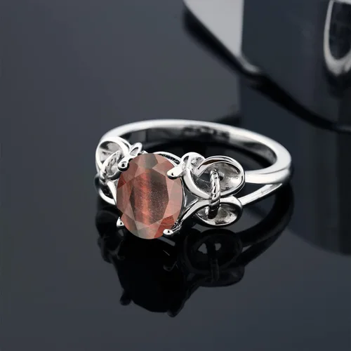 Miniatura 61 de Gem Stone King Anillo de compromiso ovalado con piedra natal para mujer, plata de ley 925, ovalado de 0.354 x 0.276 in, anillo de compromiso