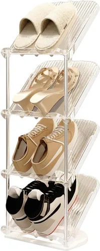 Miniatura 14 de YYW Estante para zapatos estrecho vertical, estante para zapatos para entrada, organizador de almacenamiento de zapatos de esquina para espacios
