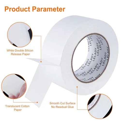 Miniatura 3 de Cinta adhesiva de doble cara de 2 pulgadas x 40 yardas, 1 rollo de cinta adhesiva de doble cara, cinta adhesiva de doble cara, para artes