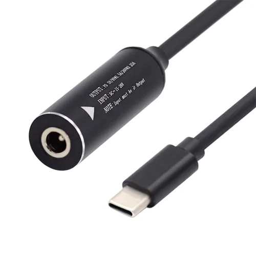 Miniatura 19 de cablecc 0.098x0.028 in Entrada DC Jack a USB-C Tipo-C Cable de carga de enchufe de alimentación para PD 9V 15V 20V 65W Teléfono portátil